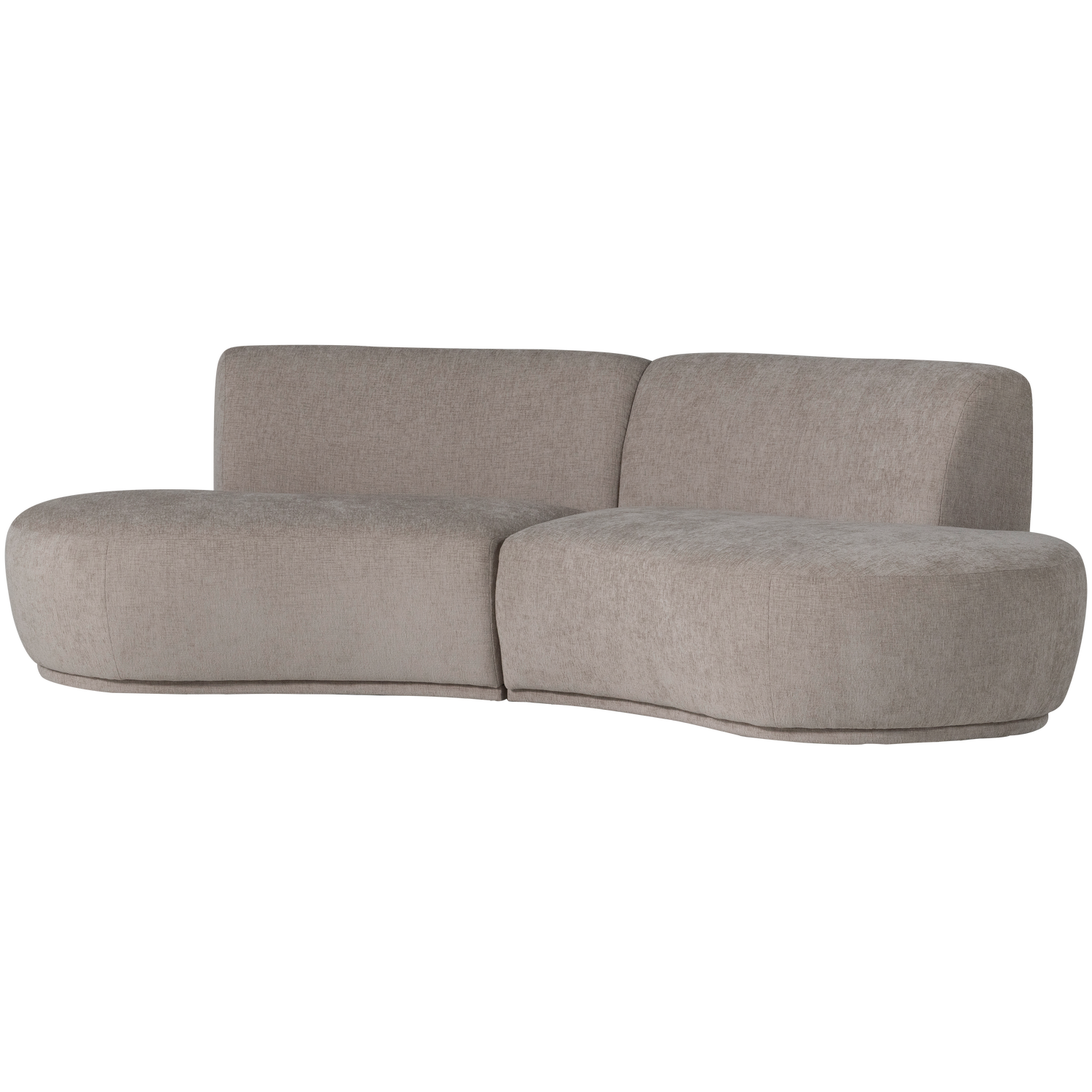 Batavier Half Ronde Bank 4 Zits Velvet Zand Melange