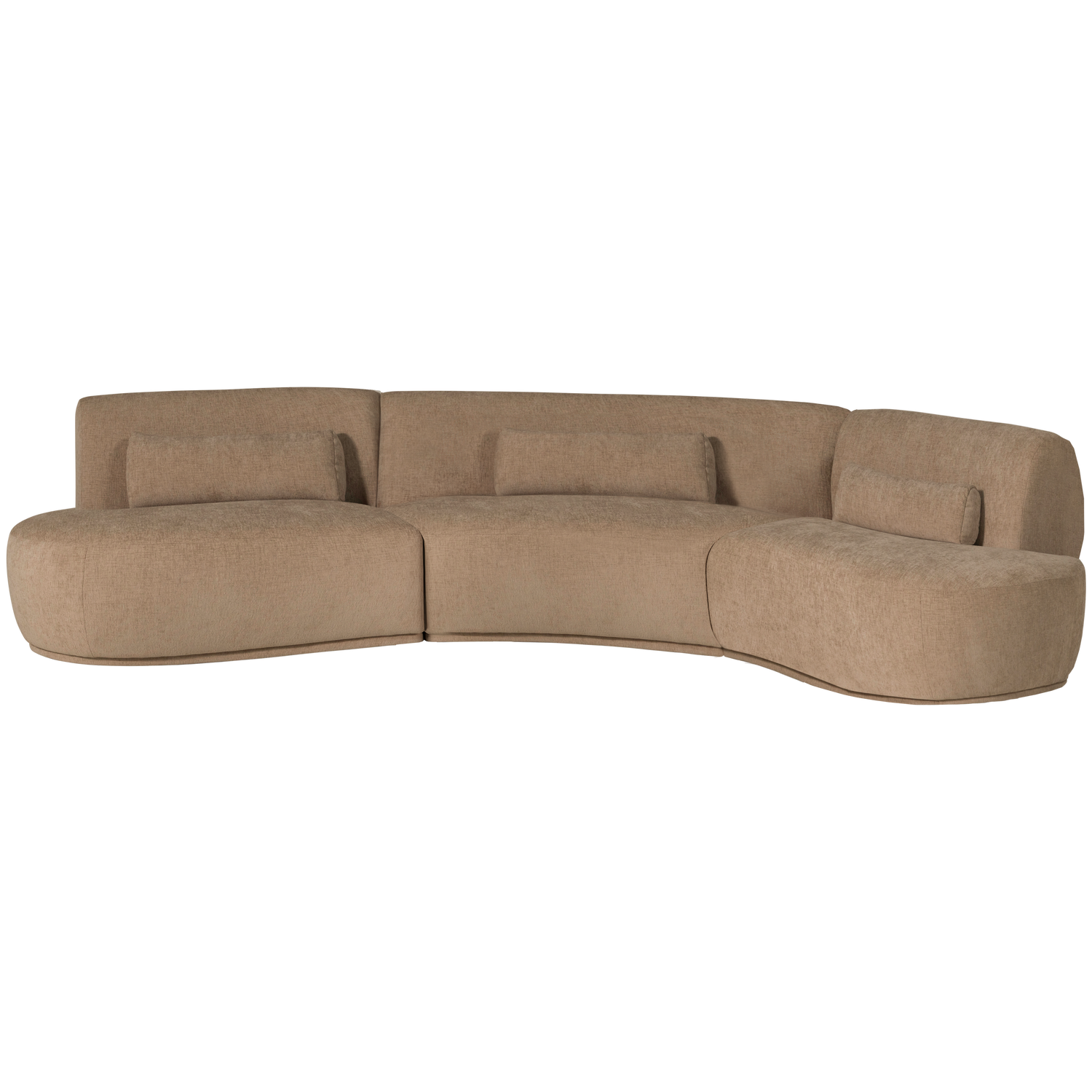 Batavier Half Ronde Bank 6 Zits Velvet Lichtbruin Melange