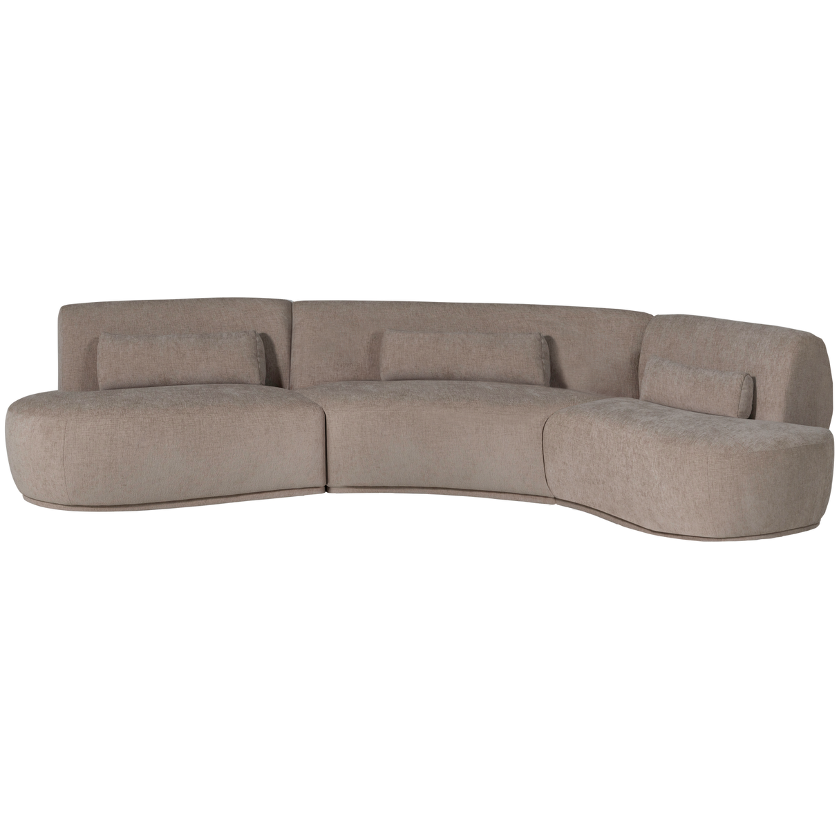 Batavier Half Ronde Bank 6 Zits Velvet Zand Melange