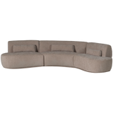 Batavier Half Ronde Bank 6 Zits Velvet Zand Melange