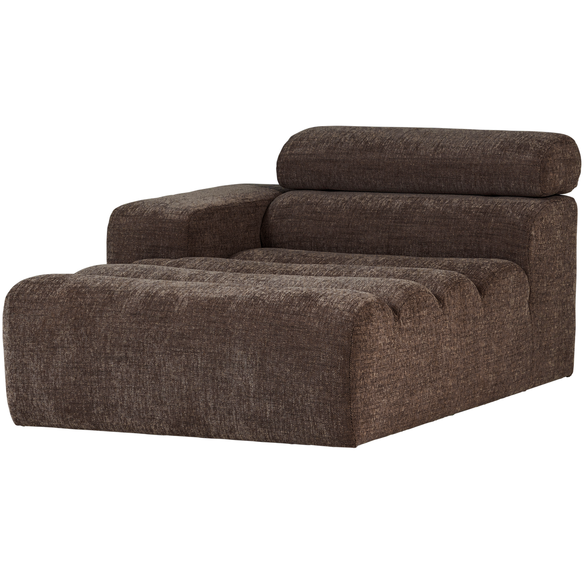Novi Chaise Longue Element Arm Links Donkerbruin Melange
