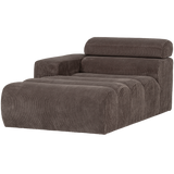 Novi Chaise Longue Element Arm Links Ribstof Grijsbruin