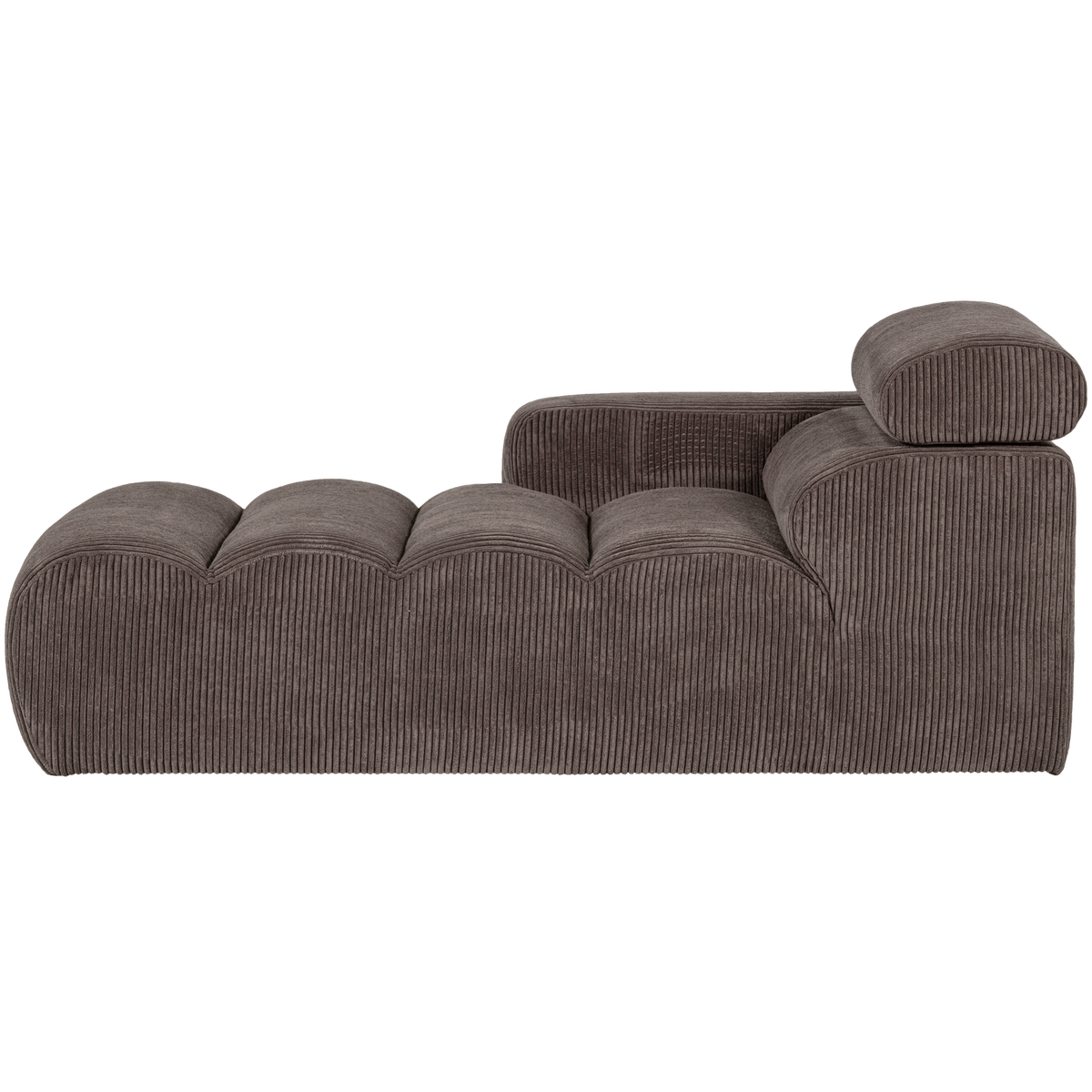 Novi Chaise Longue Element Arm Links Ribstof Grijsbruin