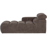 Novi Chaise Longue Element Arm Links Ribstof Grijsbruin