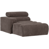 Novi Chaise Longue Element Arm Links Ribstof Grijsbruin