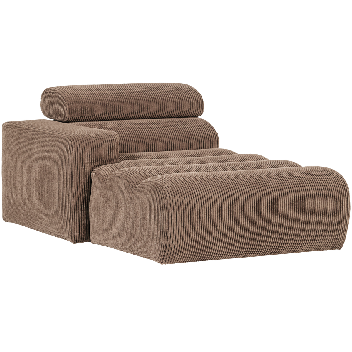 Novi Chaise Longue Element Arm Links Ribstof Taupe