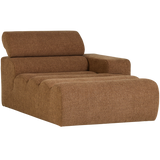Novi Chaise Longue Element Arm Rechts Boucle Karamelbruin