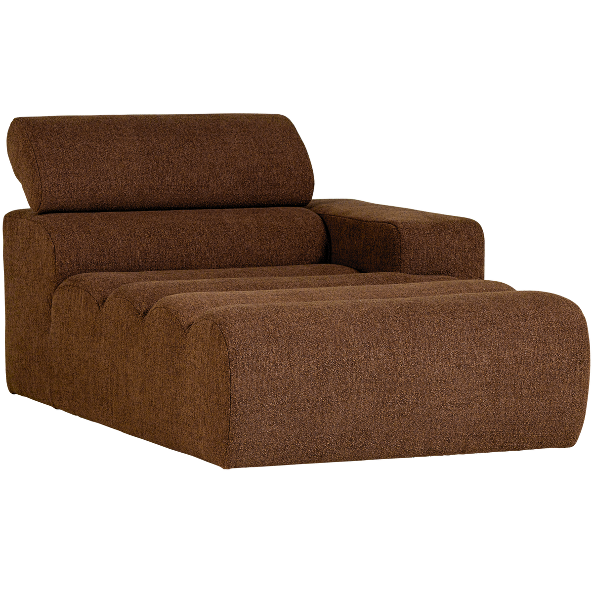 Novi Chaise Longue Element Arm Rechts Boucle Mokkabruin