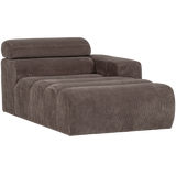 Novi Chaise Longue Element Arm Rechts Ribstof Grijsbruin