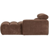 Novi Chaise Longue Element Arm Rechts Ribstof Mokkabruin