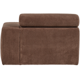 Novi Chaise Longue Element Arm Rechts Ribstof Mokkabruin