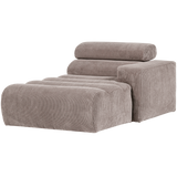 Novi Chaise Longue Element Arm Rechts Ribstof Zand
