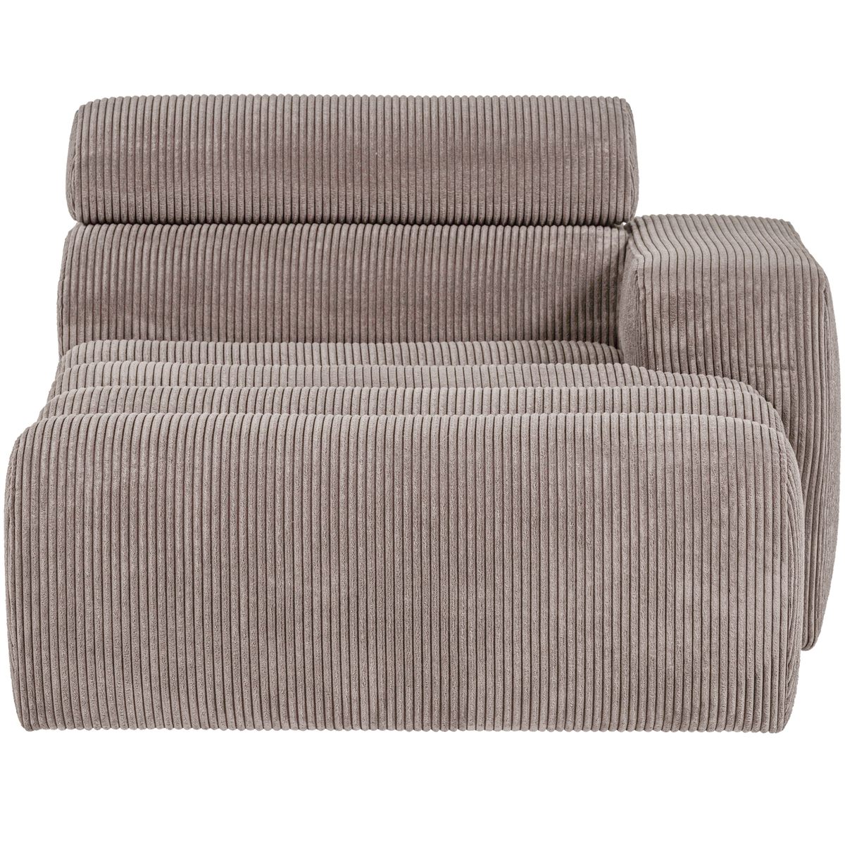 Novi Chaise Longue Element Arm Rechts Ribstof Zand