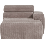 Novi Chaise Longue Element Arm Rechts Ribstof Zand