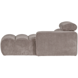 Novi Chaise Longue Element Arm Rechts Ribstof Zand