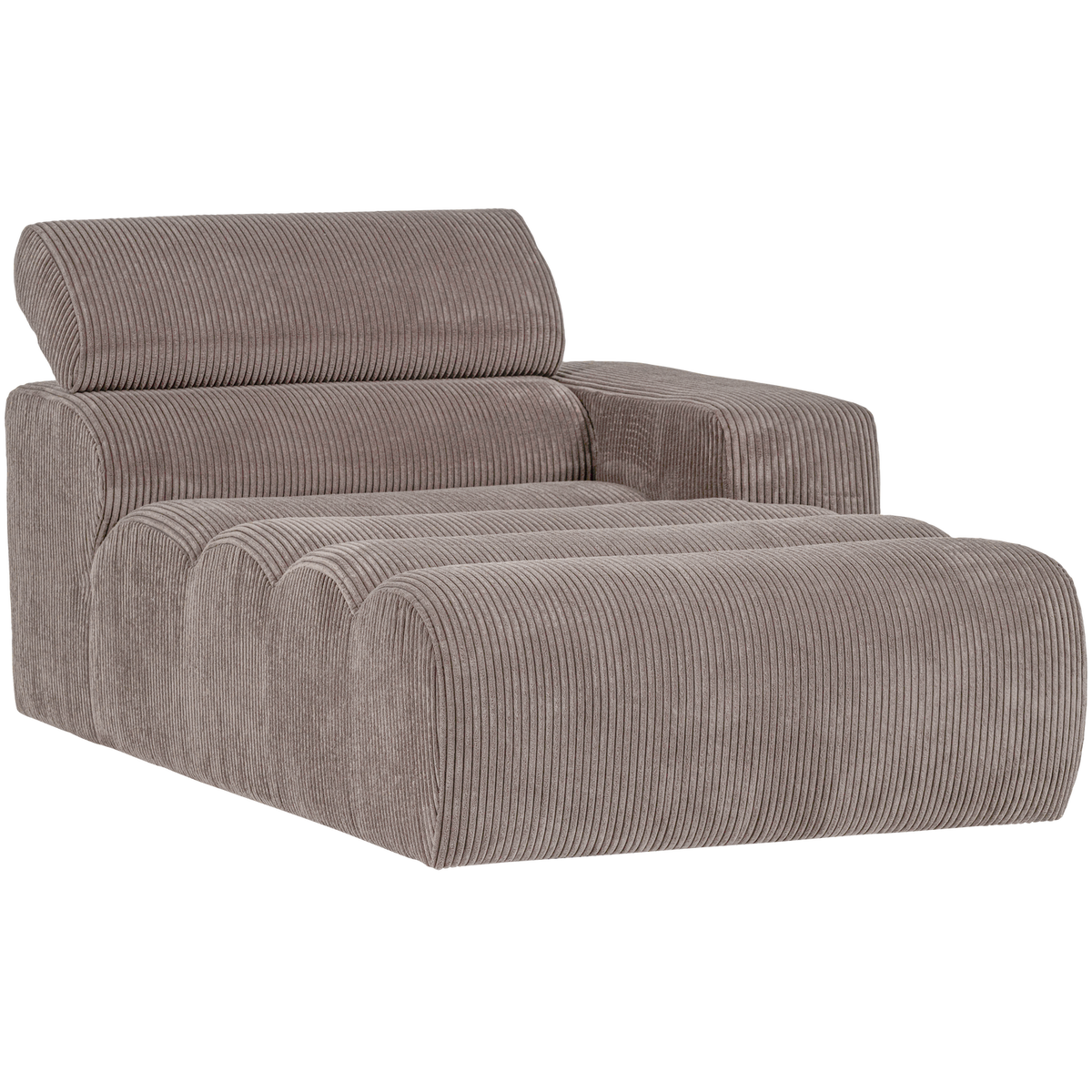 Novi Chaise Longue Element Arm Rechts Ribstof Zand