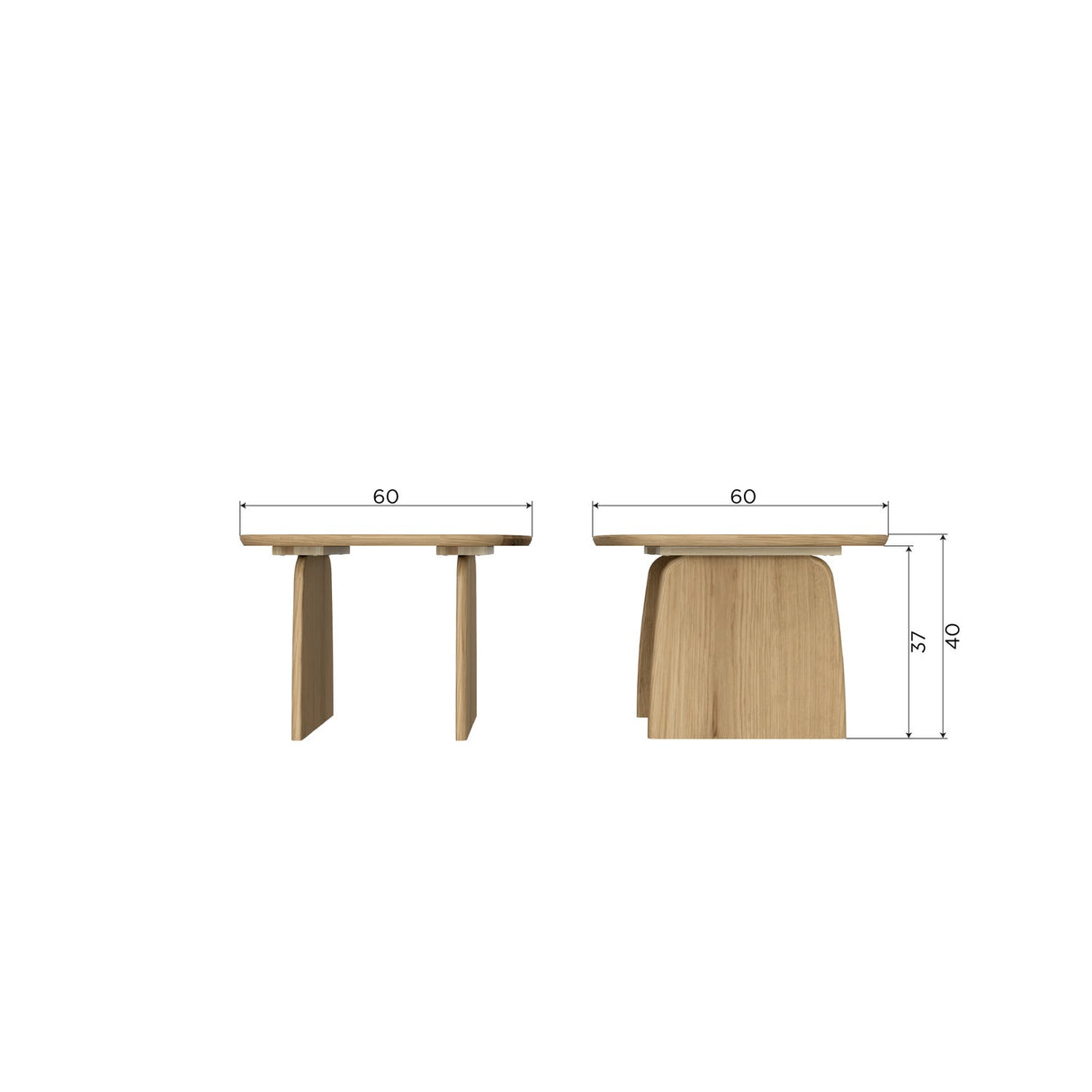 Tablo Salontafel 60 Cm Eiken Transparant [Fsc]
