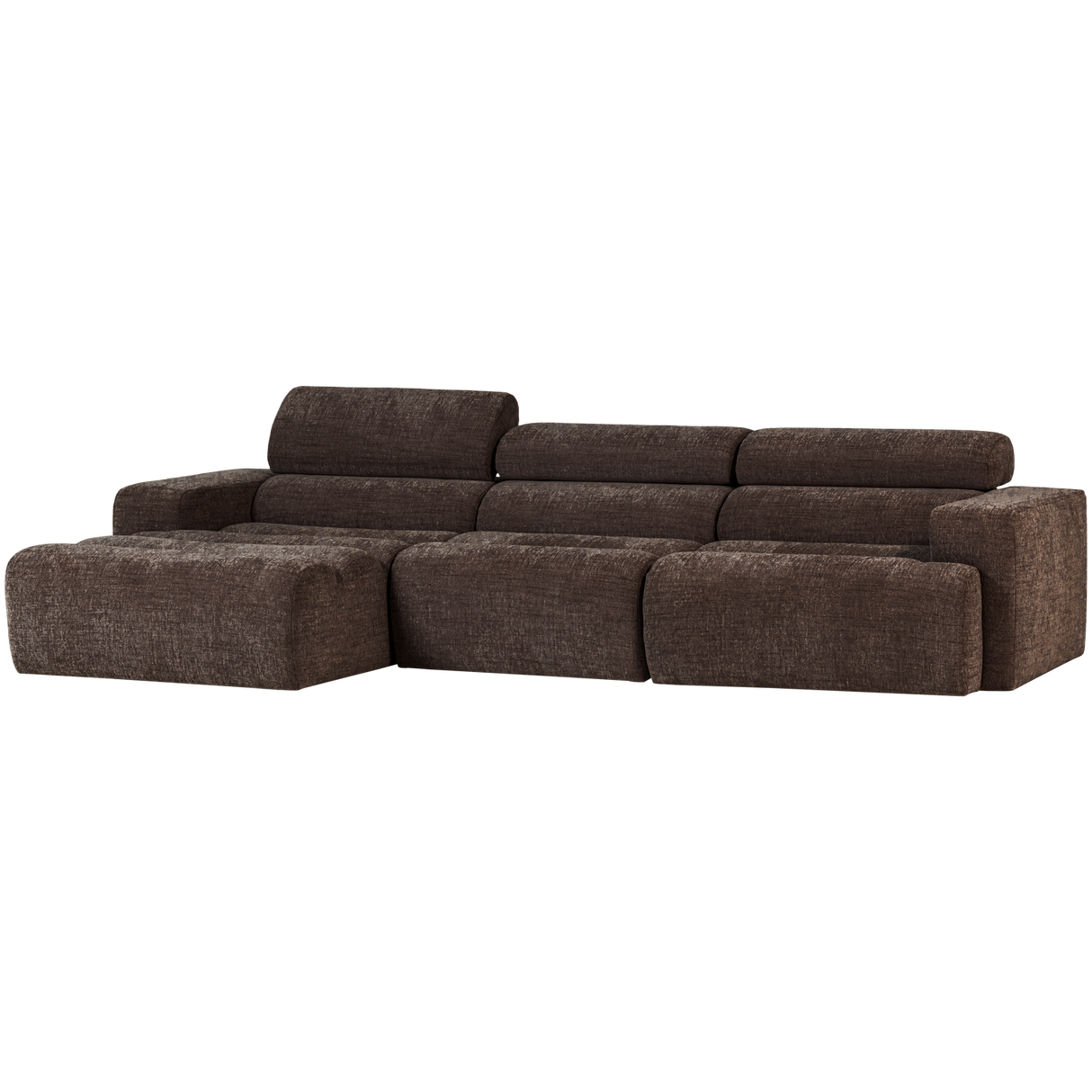 Novi Chaise Longue Bank Links Donkerbruin Melange