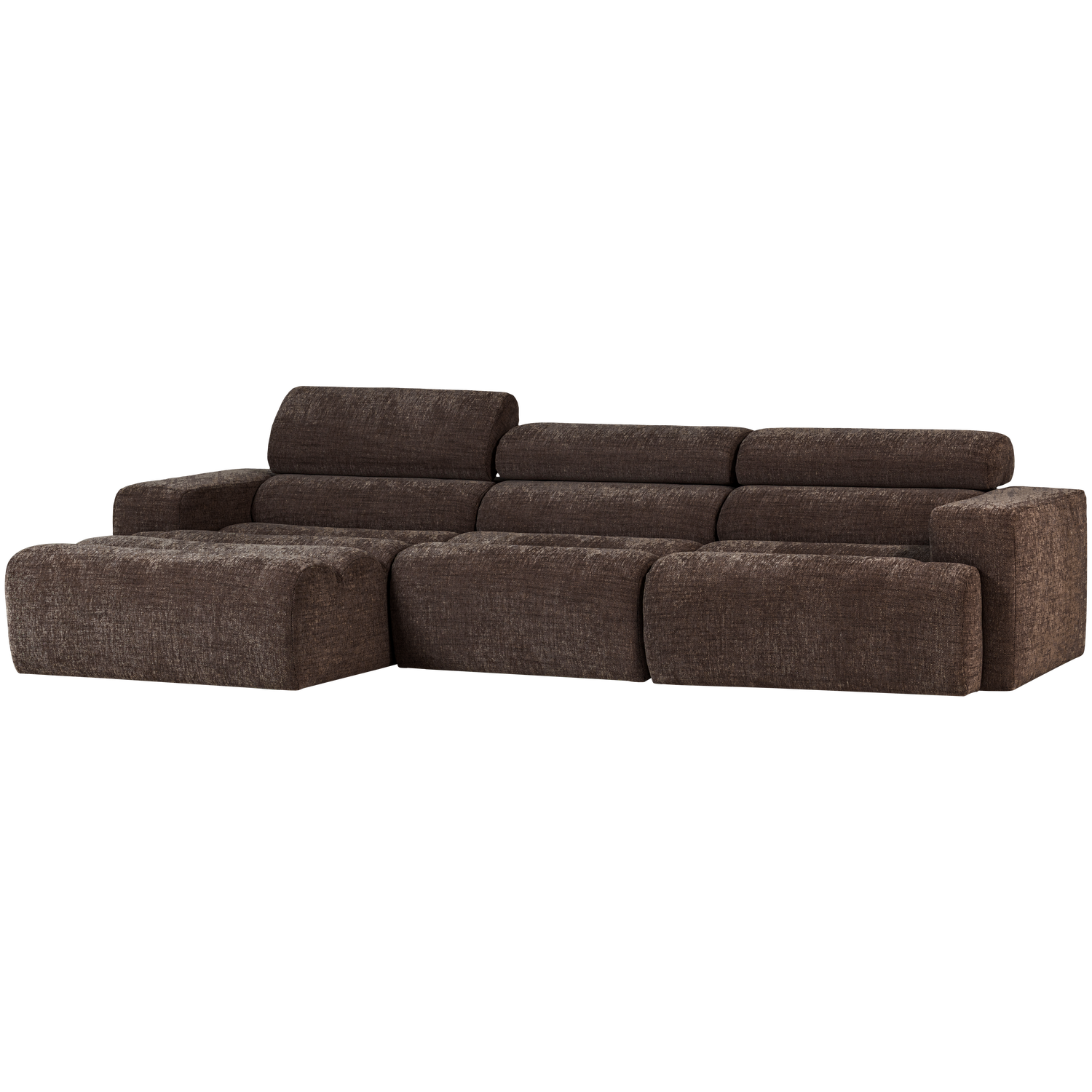 Novi Chaise Longue Bank Links Donkerbruin Melange