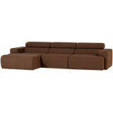 Novi Chaise Longue Bank Links Boucle Mokkabruin