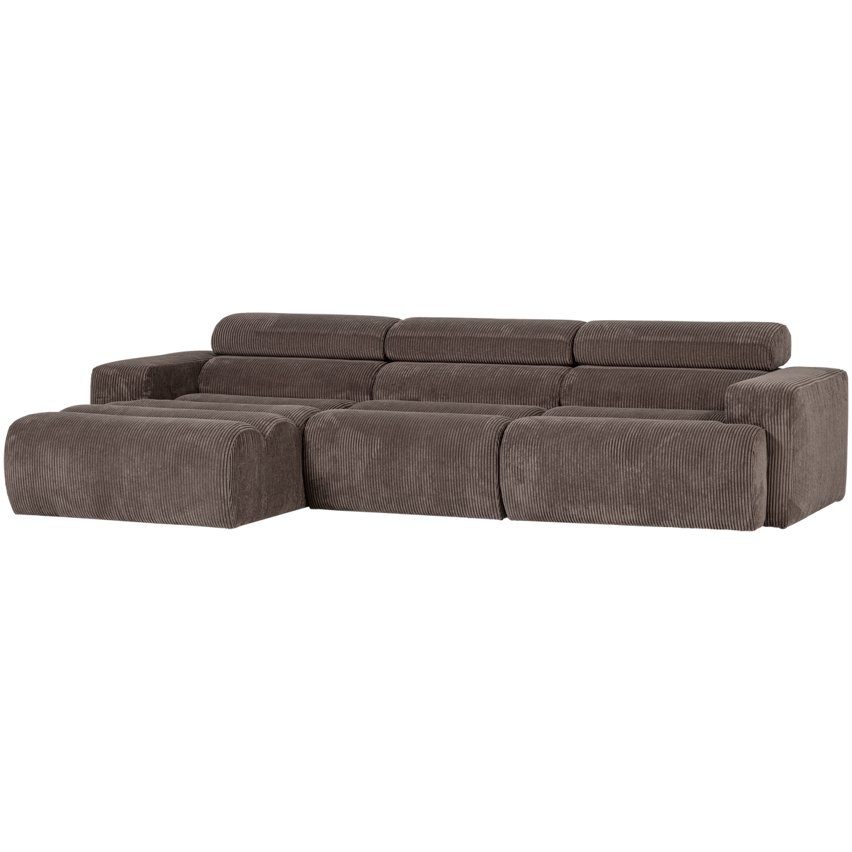 Novi Chaise Longue Bank Links Ribstof Grijsbruin