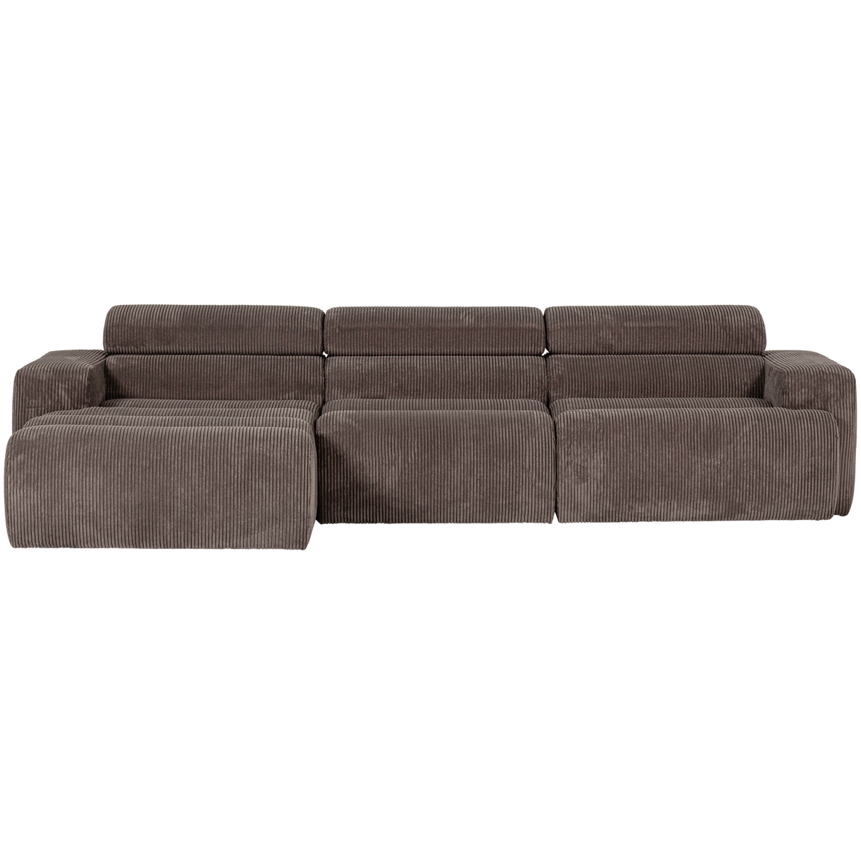 Novi Chaise Longue Bank Links Ribstof Grijsbruin