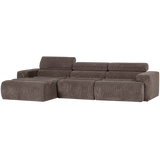 Novi Chaise Longue Bank Links Ribstof Grijsbruin
