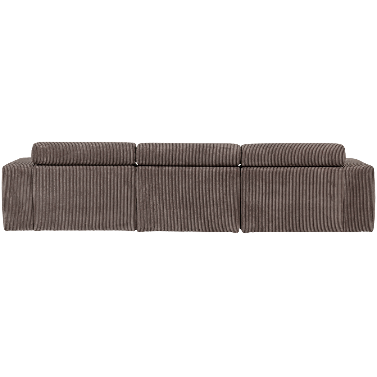 Novi Chaise Longue Bank Rechts Ribstof Grijsbruin
