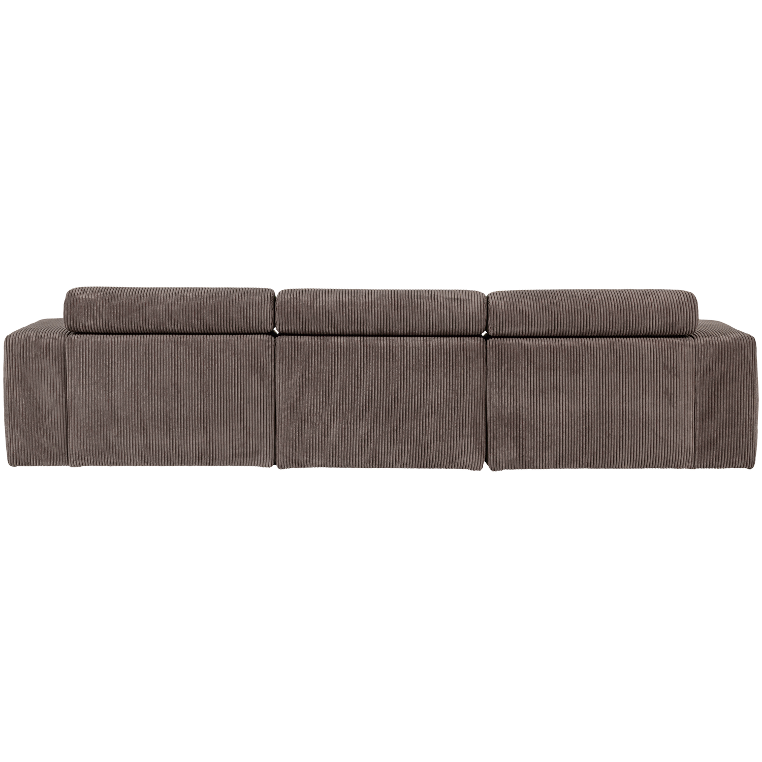 Novi Chaise Longue Bank Rechts Ribstof Grijsbruin