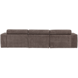 Novi Chaise Longue Bank Rechts Ribstof Grijsbruin