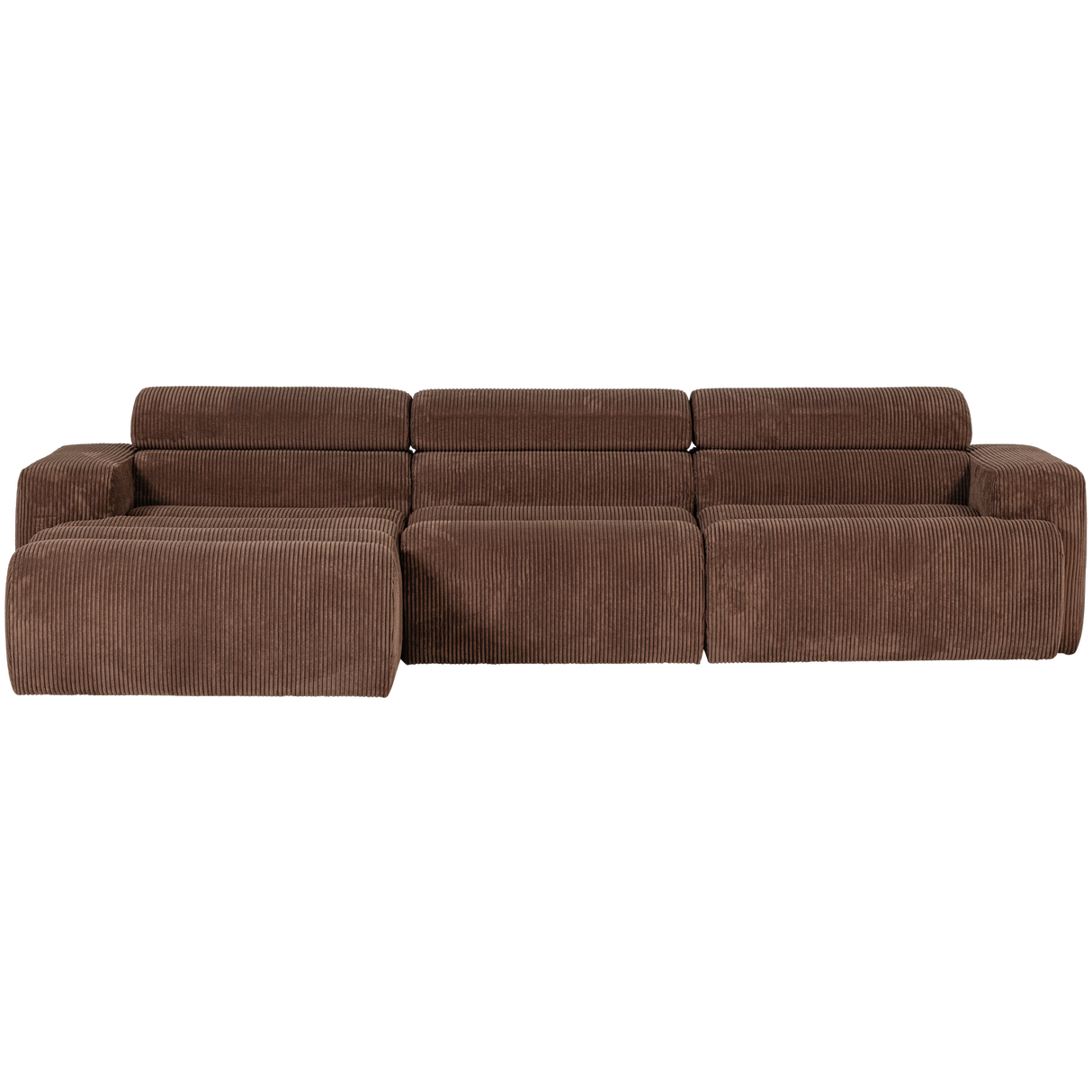 Novi Chaise Longue Bank Links Ribstof Mokkabruin