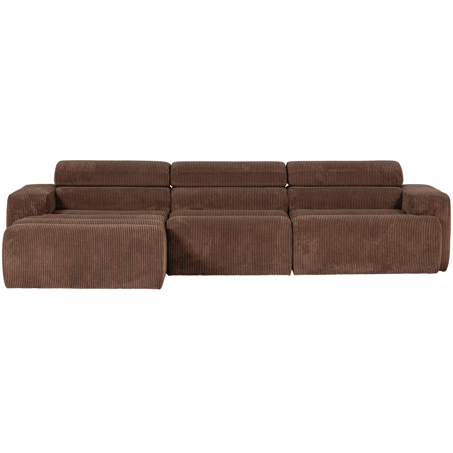 Novi Chaise Longue Bank Links Ribstof Mokkabruin