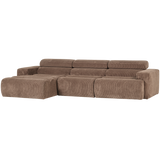 Novi Chaise Longue Bank Links Ribstof Taupe