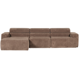 Novi Chaise Longue Bank Links Ribstof Taupe