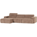 Novi Chaise Longue Bank Links Ribstof Taupe