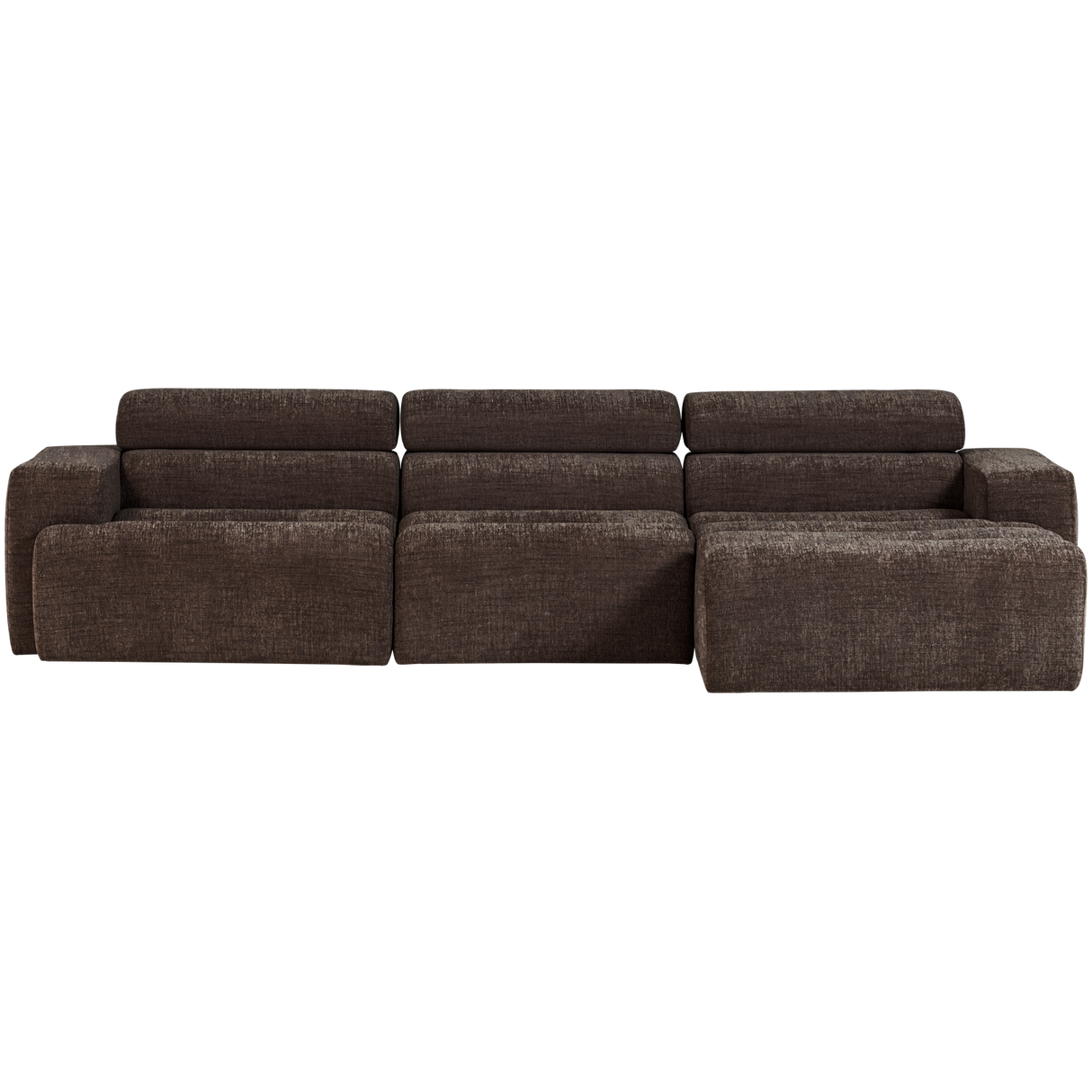 Novi Chaise Longue Bank Rechts Donkerbruin Melange