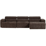 Novi Chaise Longue Bank Rechts Donkerbruin Melange