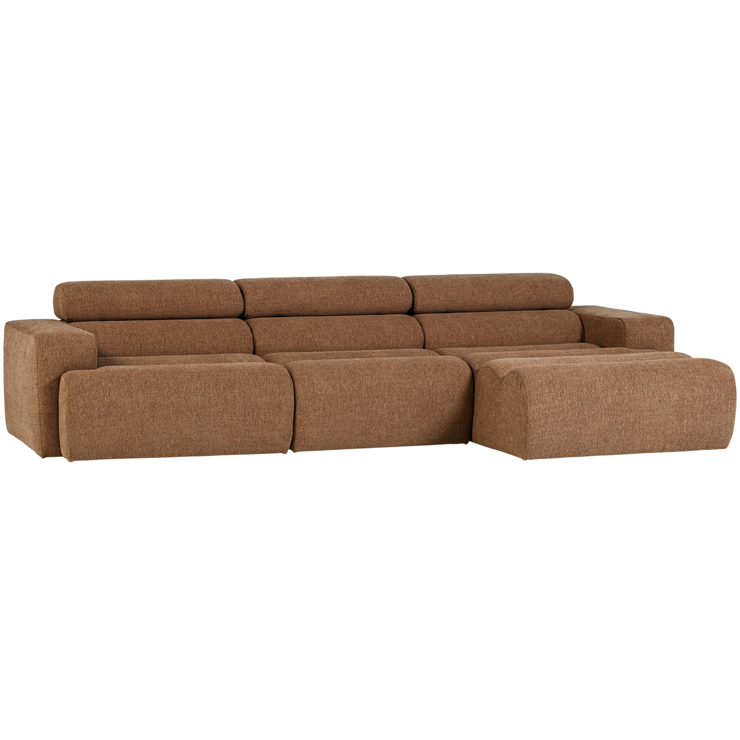 Novi Chaise Longue Bank Rechts Boucle Karamelbruin