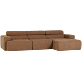 Novi Chaise Longue Bank Rechts Boucle Karamelbruin