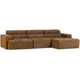 Novi Chaise Longue Bank Rechts Karamelbruin Melange