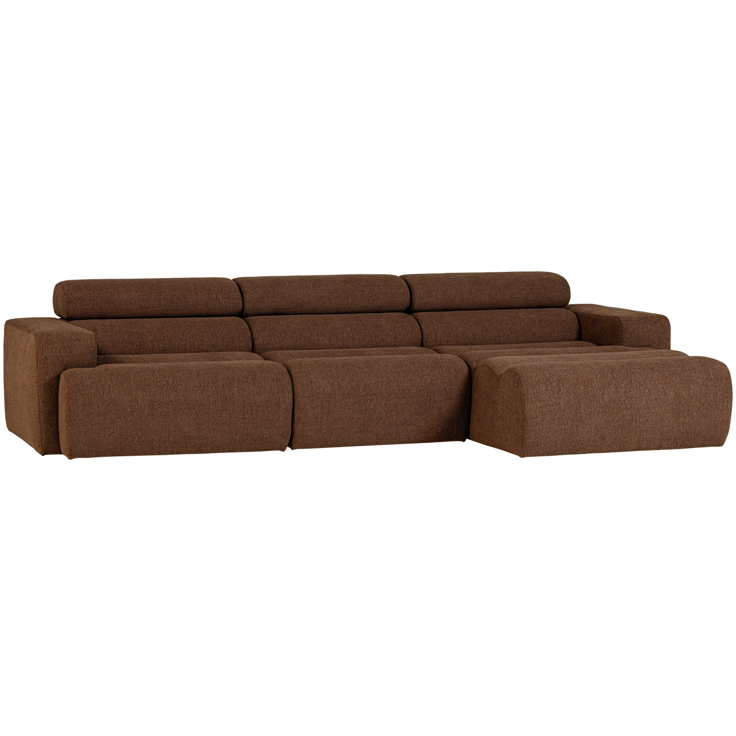 Novi Chaise Longue Bank Rechts Boucle Mokkabruin