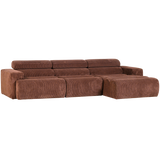Novi Chaise Longue Bank Rechts Ribstof Terra