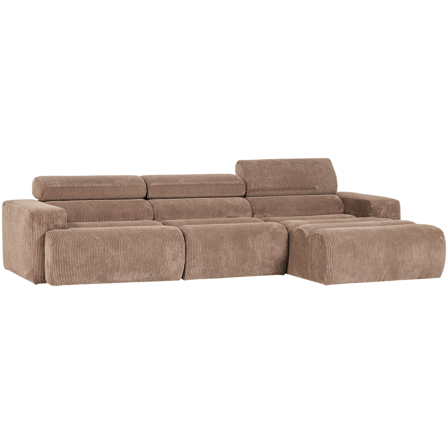 Novi Chaise Longue Bank Rechts Ribstof Taupe