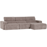 Novi Chaise Longue Bank Rechts Ribstof Zand