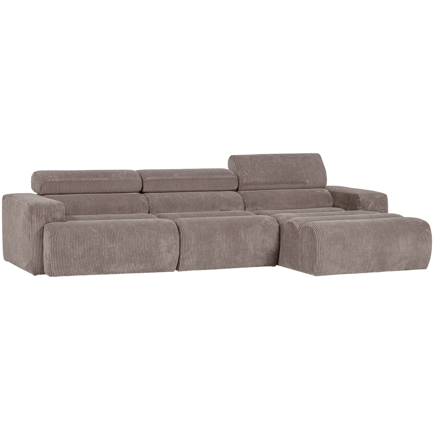 Novi Chaise Longue Bank Rechts Ribstof Zand