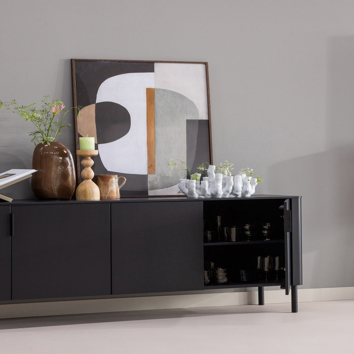 Gunnar Dressoir 200 Cm Grenen Matzwart [Fsc]
