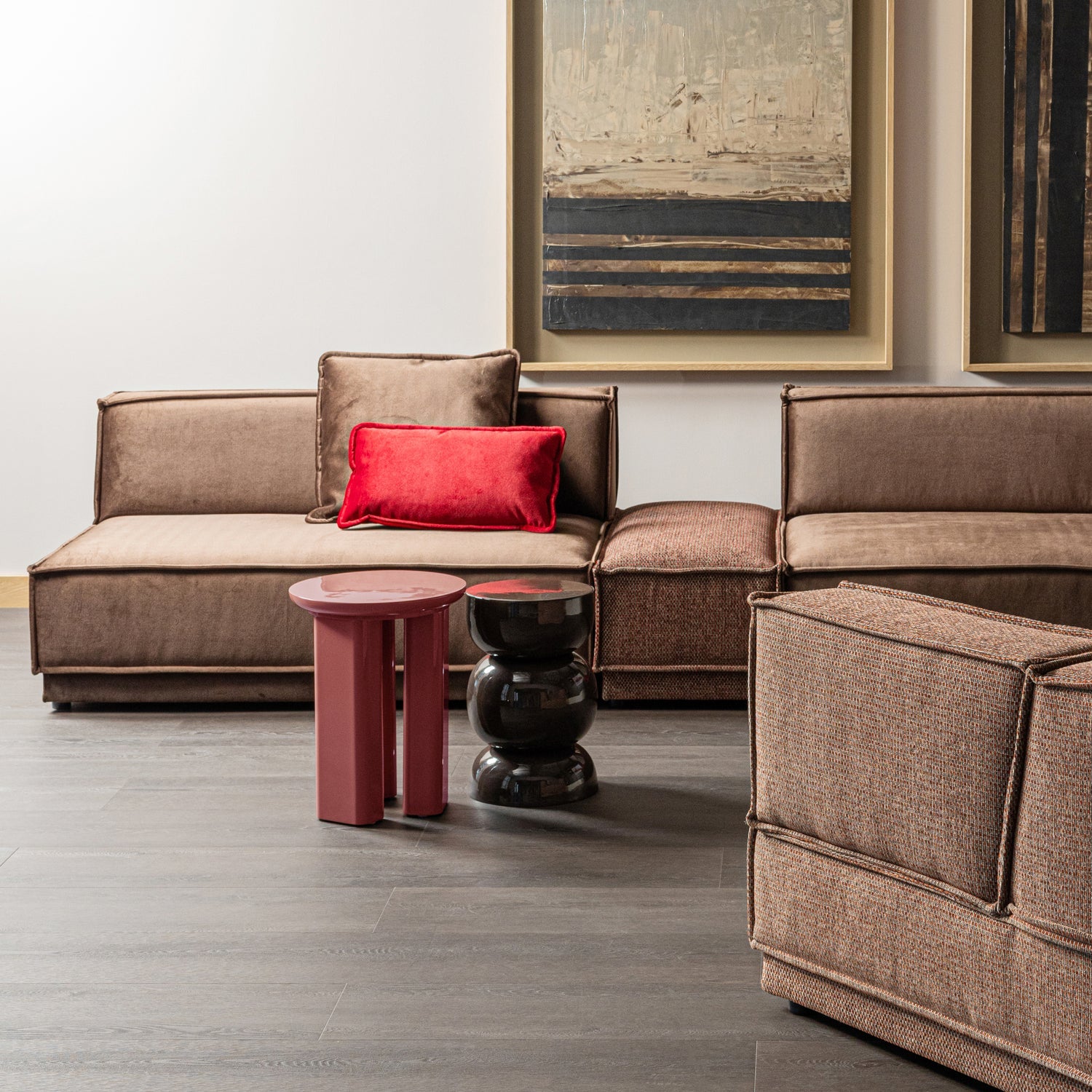 Orivo Bijzettafel Hout Hoogglans Roodroze [Fsc]