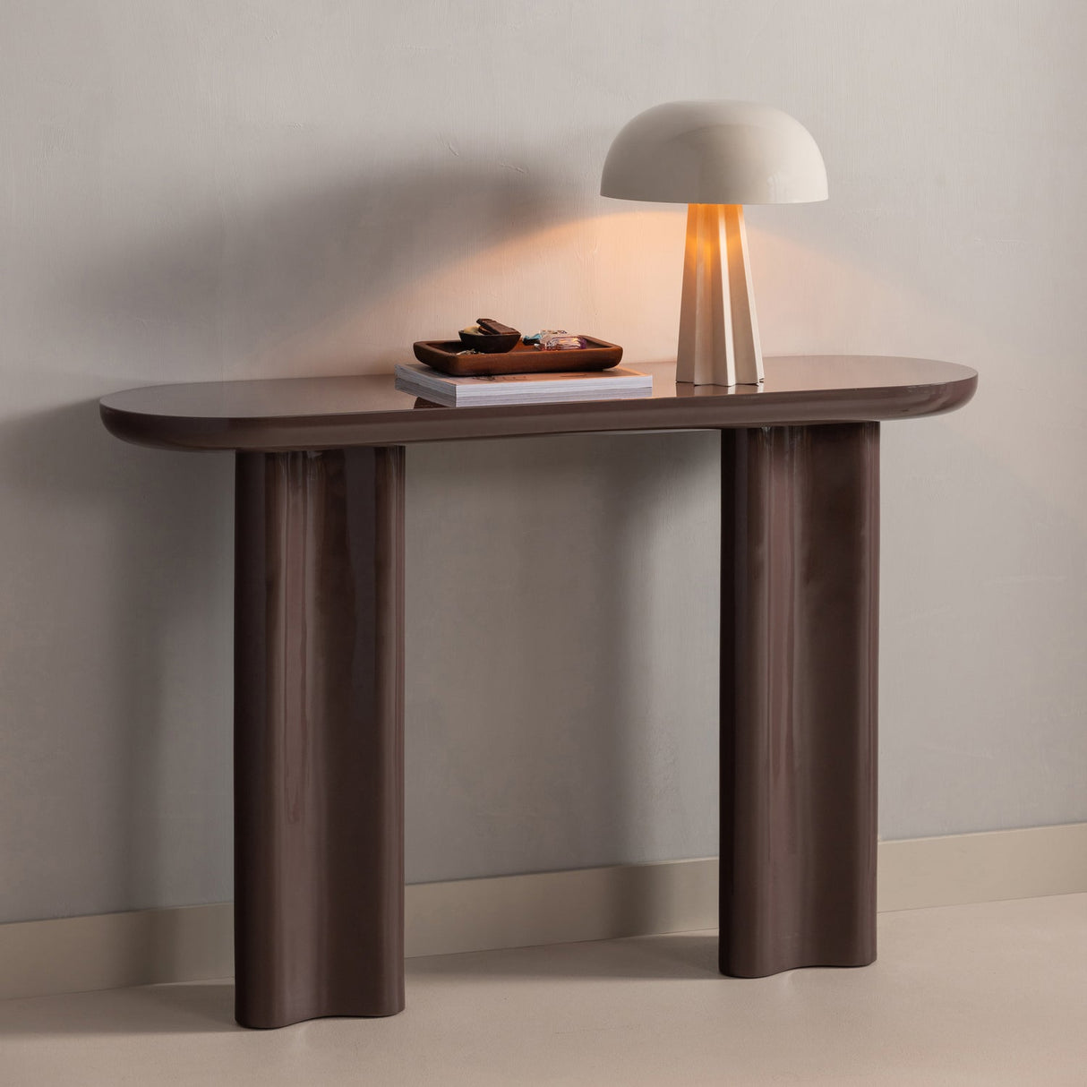 Evara Sidetable Hout Hoogglans Donkerbruin [Fsc]