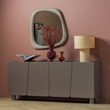 Auri Vaas 38 X20 Cm Metaal Hoogglans Wijnrood