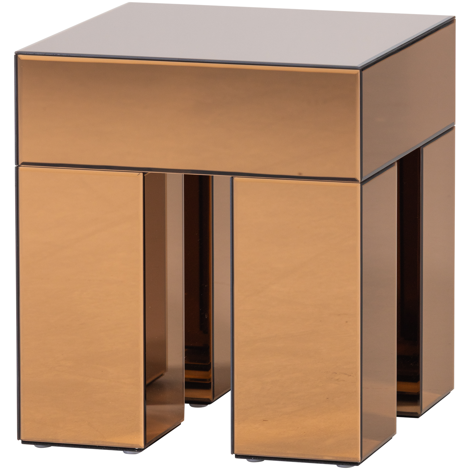 Mirrox Bijzettafel Hout Spiegelglas Bruin [Fsc]